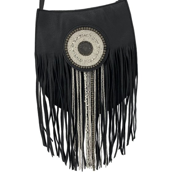 Sam Edelman Black Crossbody Bag with Fringe - Picture 3 of 12